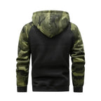 Camouflage Jacke für Herren mit Kapuze im Tarnmuster für Übergangszeiten Schwarz 9