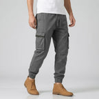 Cargohose für Herren aus Baumwolle im Tapered Fit Grau 1