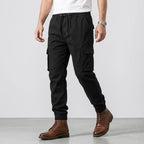Cargohose für Herren aus Baumwolle im Tapered Fit Schwarz 3