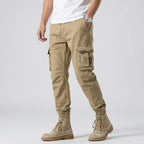 Cargohose für Herren aus Baumwolle im Tapered Fit Khaki 4