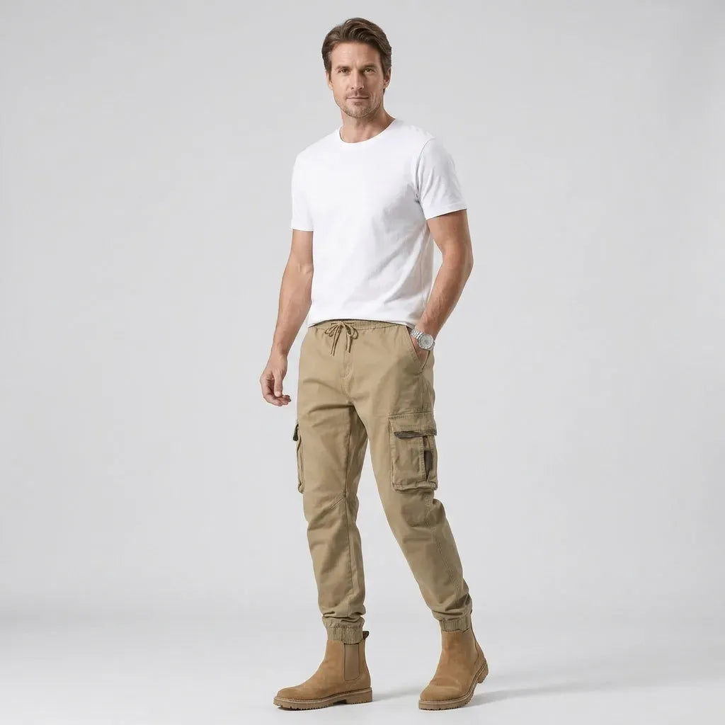 Cargohose für Herren aus Baumwolle im Tapered Fit Grün 6