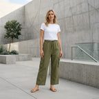 Cargohose für Herren im Regular Fit mit Kordelzug für den Sommer Grün 1