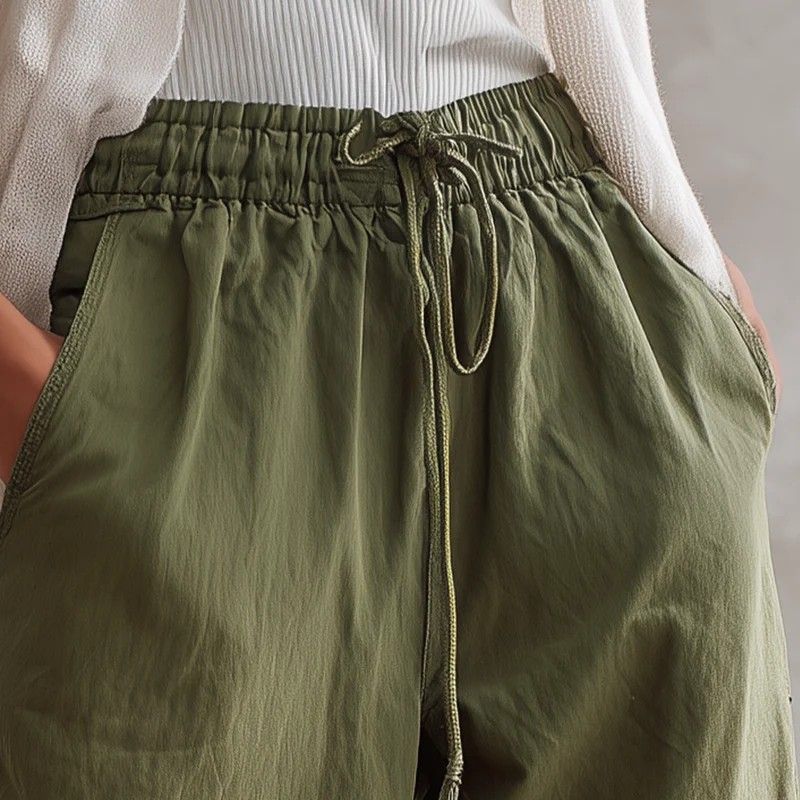 Cargohose für Herren im Regular Fit mit Kordelzug für den Sommer Grün 2