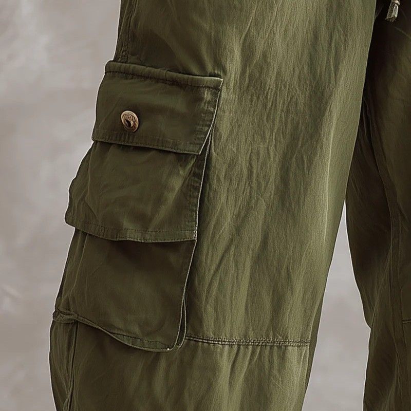 Cargohose für Herren im Regular Fit mit Kordelzug für den Sommer Grün 3