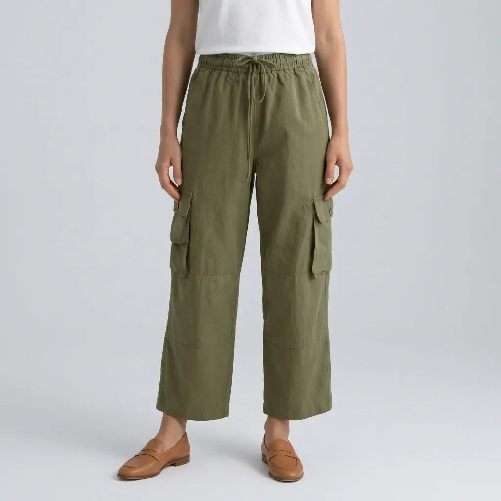 Cargohose für Herren im Regular Fit mit Kordelzug für den Sommer Grün 4