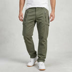 Cargohose für Herren im Regular Fit mit Taschen aus Baumwoll-Twill Olive 2