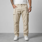Cargohose für Herren im Regular Fit mit Taschen aus Baumwoll-Twill Beige 3