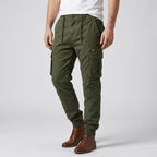 Cargohose für Herren im Slim Fit aus Baumwolle mit Kordelzug Grün 4