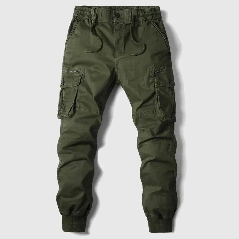 Cargohose für Herren im Slim Fit aus Baumwolle mit Kordelzug Grün 5