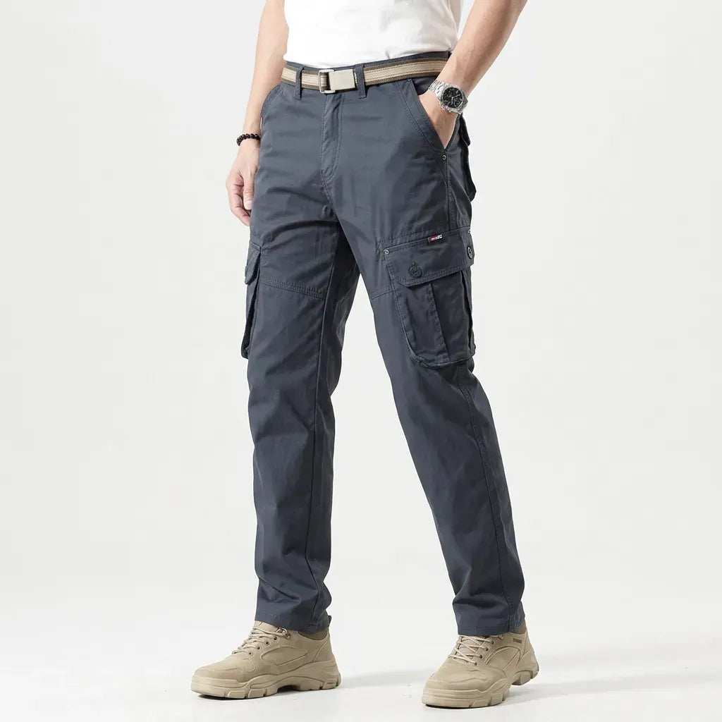 Cargohose für Herren im Straight Fit aus Twill mit Seitentaschen Grau 4
