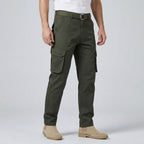 Cargohose für Herren im Straight Fit aus Twill mit Seitentaschen Grün 5