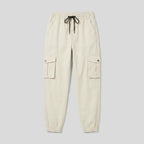 Cargohose für Herren mit elastischem Bund aus Baumwolle mit seitlichen Taschen Beige 2
