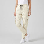 Cargohose für Herren mit elastischem Bund aus Baumwolle mit seitlichen Taschen Beige 5