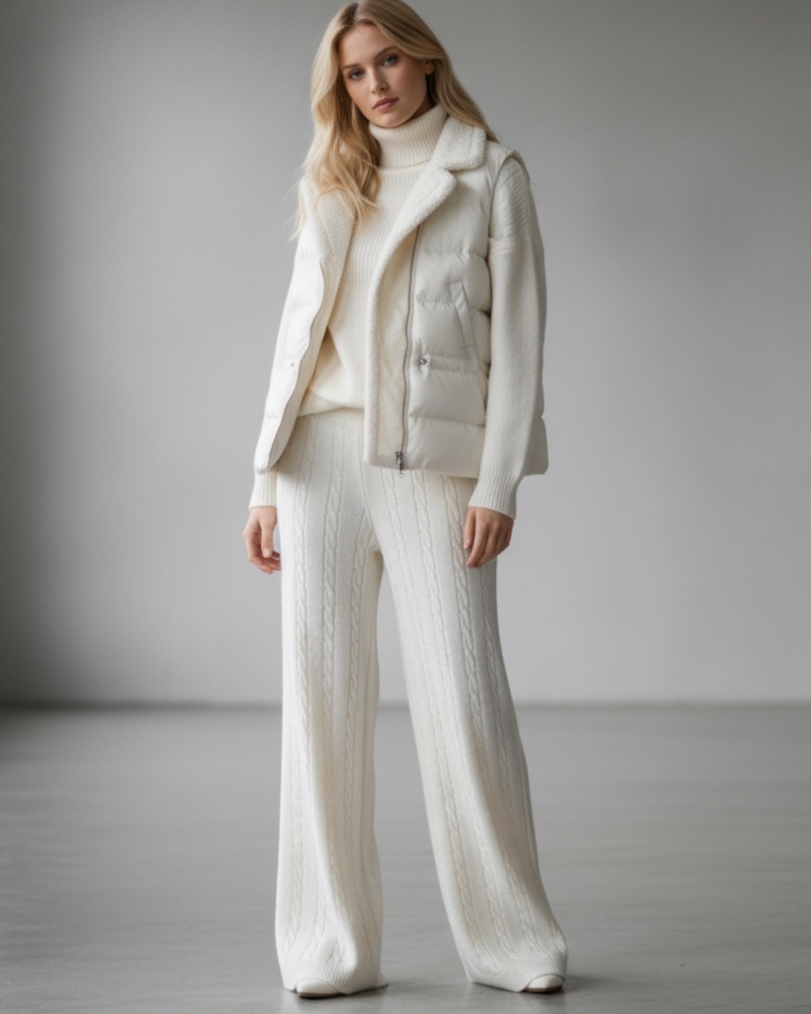 Komplettes Winteroutfit für Frauen mit ärmelloser Weste