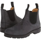 Chelsea Stiefeletten für Damen aus Glattleder mit flacher Sohle Grau 7