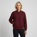 Collegejacke für Damen mit Druckknopfleiste aus Wollmischung im Freizeitlook Bordeaux 4