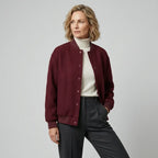 Collegejacke für Damen mit Druckknopfleiste aus Wollmischung im Freizeitlook Bordeaux 6