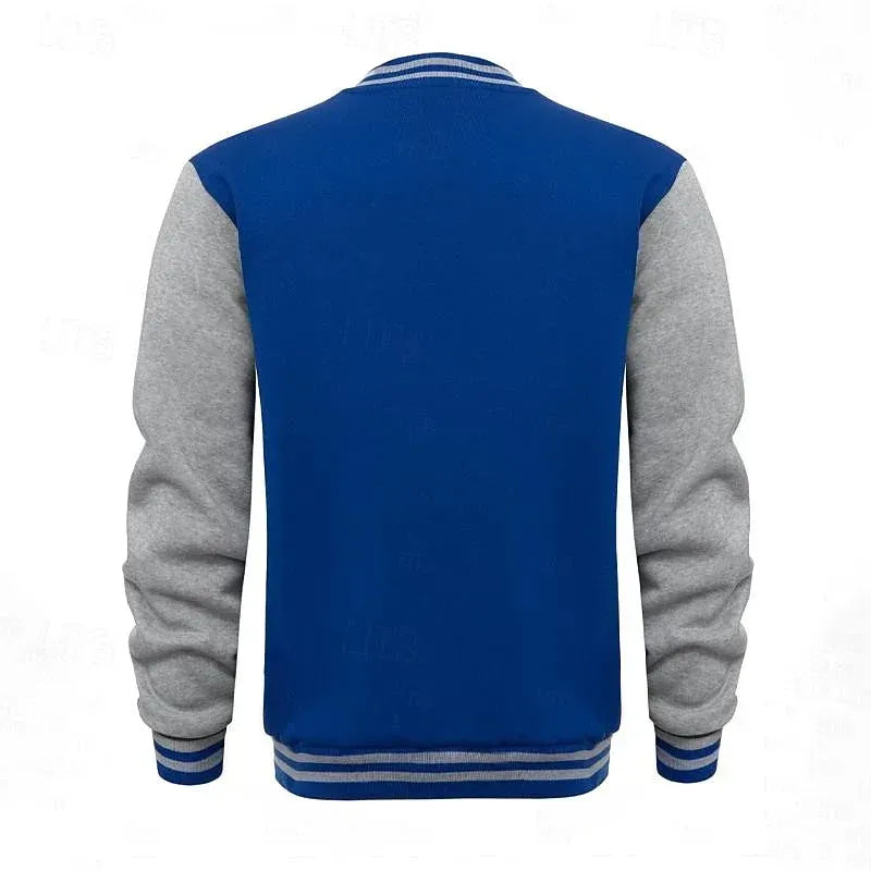 Collegejacke für Herren aus Baumwolle mit Druckknöpfen im Regular Fit Blau 7