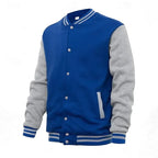 Collegejacke für Herren aus Baumwolle mit Druckknöpfen im Regular Fit Blau 8
