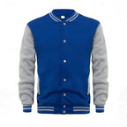 Collegejacke für Herren aus Baumwolle mit Druckknöpfen im Regular Fit Blau 9