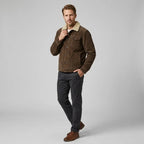 Cordjacke für Herren im Herbst als Übergangsjacke mit Teddyfutter Khaki 3