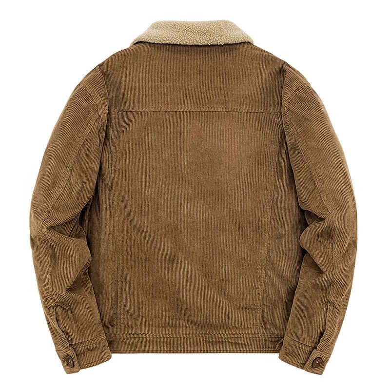 Cordjacke für Herren im Herbst als Übergangsjacke mit Teddyfutter Braun 5