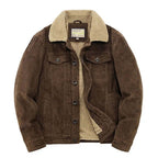 Cordjacke für Herren im Herbst als Übergangsjacke mit Teddyfutter Khaki 7