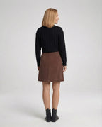 Cordrock für Damen in A-Linie aus Cord mit Knöpfen im Herbst-Look Braun 3