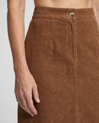 Cordrock für Damen in A-Linie aus Cord mit Knöpfen im Herbst-Look Braun 4
