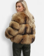 Flauschige Kurzjacke in Braun für Damen 0