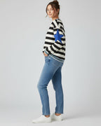 Buntes Langarm-Sweatshirt für Damen mit Applikationen