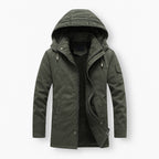 Warme Winterjacke für Herren aus robustem Obermaterial mit gefütterter Kapuze