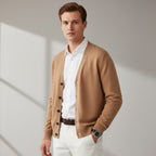 Klassischer Herren Knit Cardigan mit Knöpfen und V-Ausschnitt