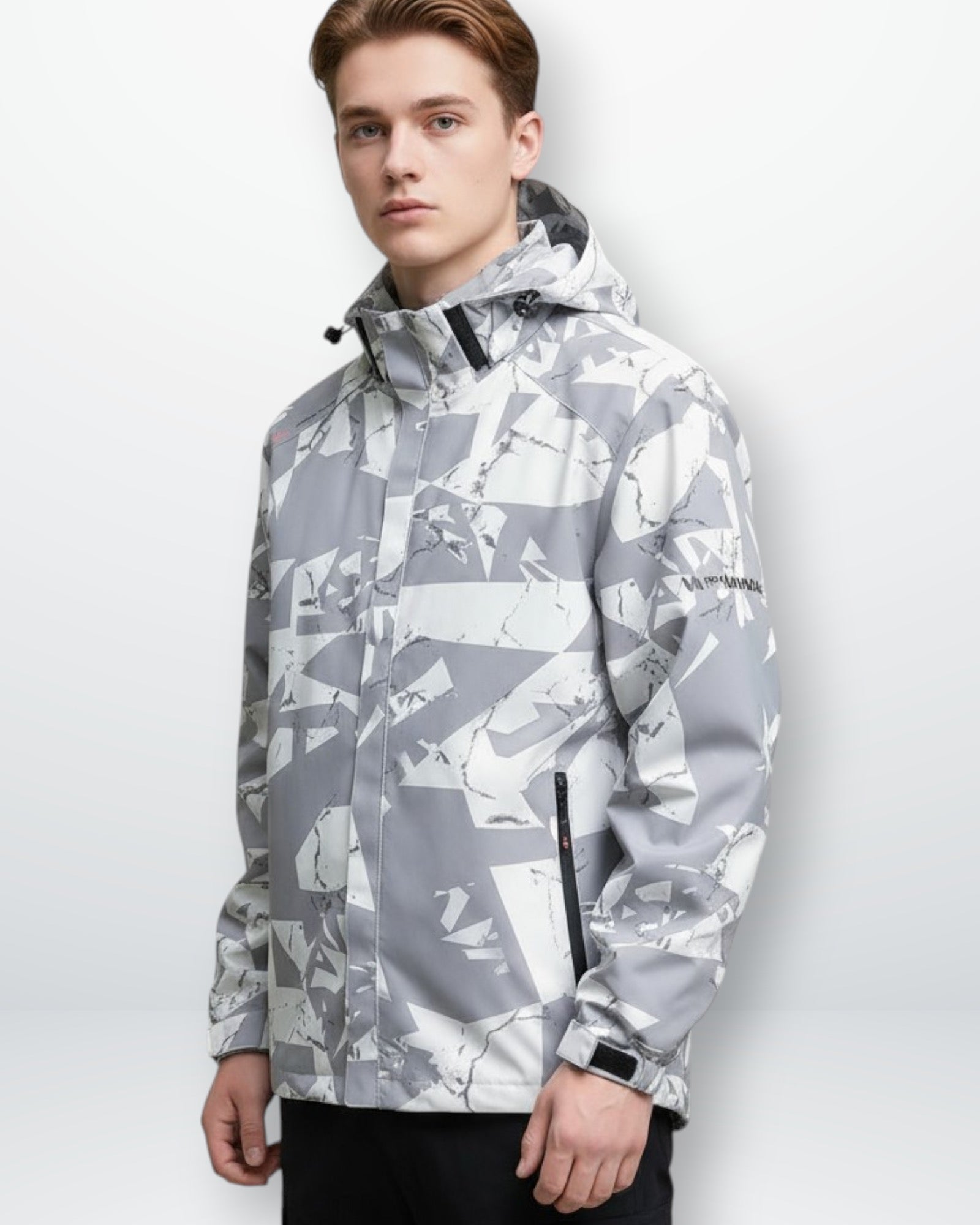 Wasserdichte Skijacke mit geometrischem Muster