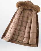 Winter Stepp Jacke für Damen im Parka-Stil mit Kapuze