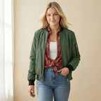 Bomberjacke für Damen im Classic Design in tailliertem kurzem Schnitt mit Reißverschluss