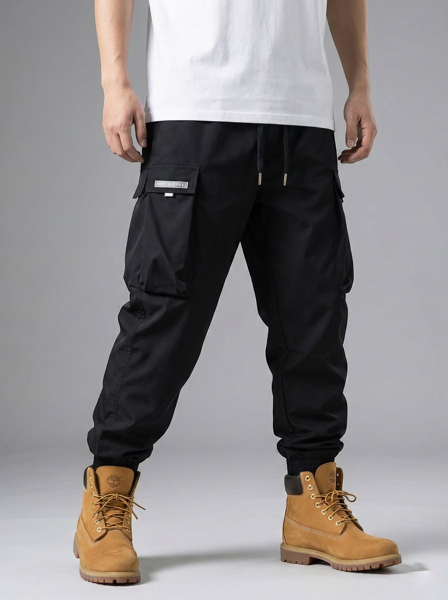 Jogger Tapered Cargo Hose für Herren mit Kordelzug und Bündchen