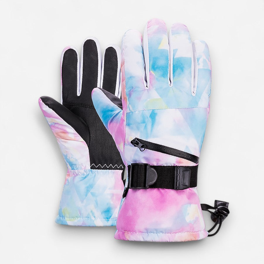 Warme Skihandschuhe mit weichem Innenfutter und Reißverschlusstasche