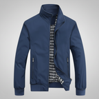 Leichte Blouson Jacke für Herren mit hohem Kragen und gestreiften Bündchen