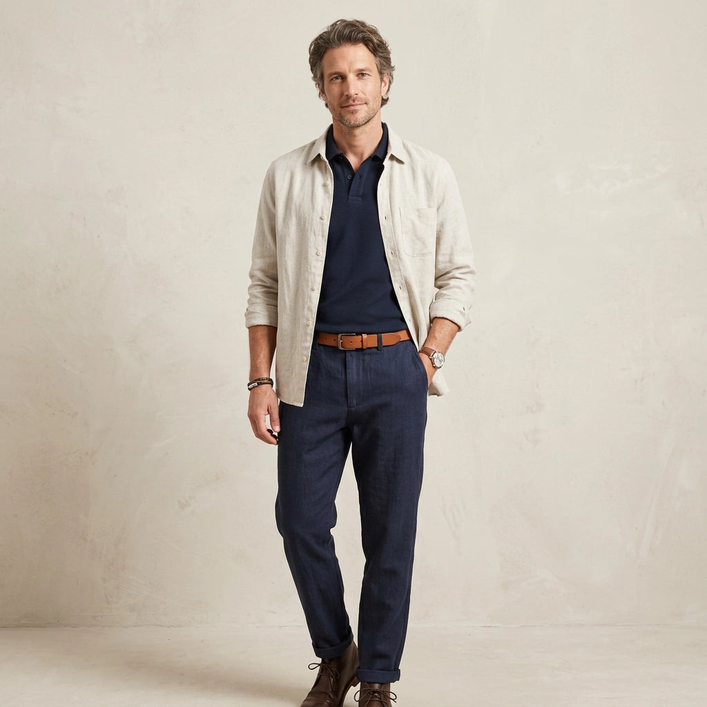 Edle Leinenhose für Herren im Barrel Fit für den Sommer 14
