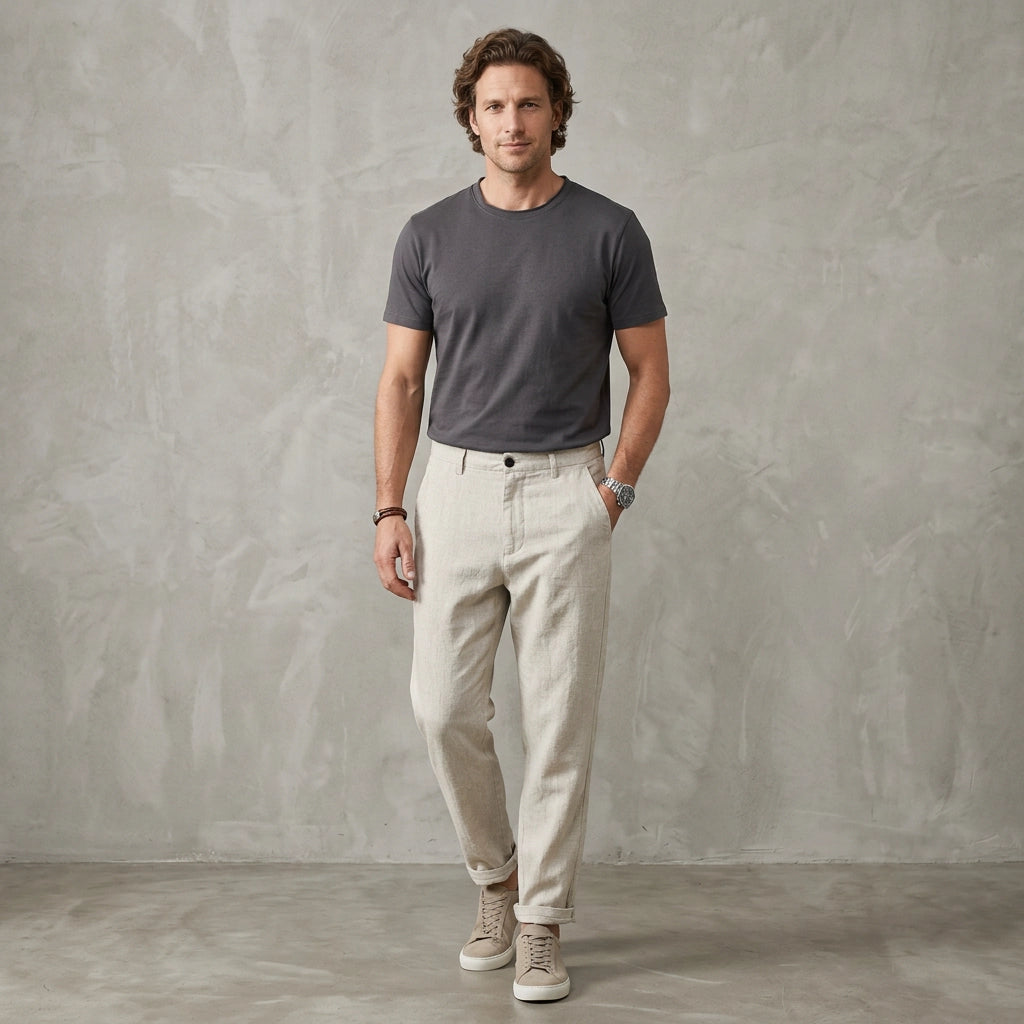 Edle Leinenhose für Herren im Barrel Fit für den Sommer 3