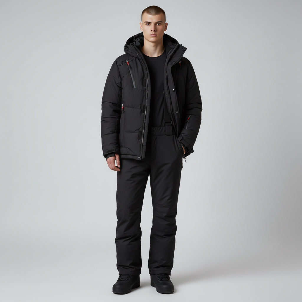 Herren Skianzug-Set mit Jacke und Skihose mit Hosenträgern