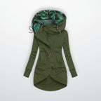 Winddichte Winterjacke für Damen mit verlängertem Rücken