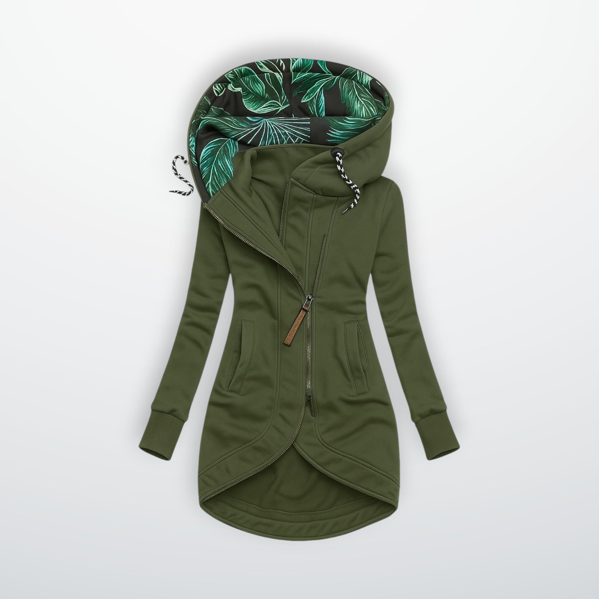 Winddichte Winterjacke für Damen mit verlängertem Rücken