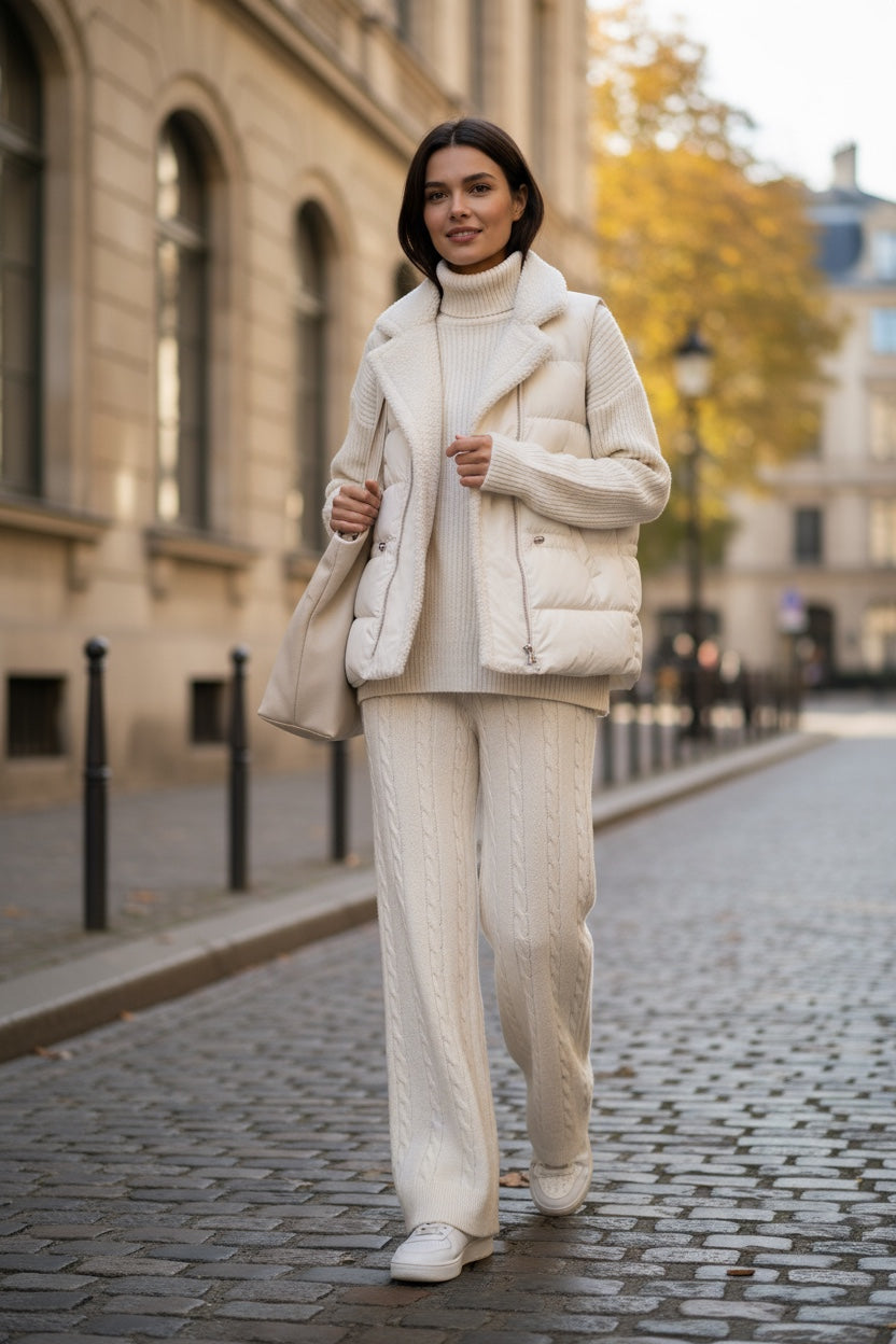 Komplettes Winteroutfit für Frauen mit ärmelloser Weste