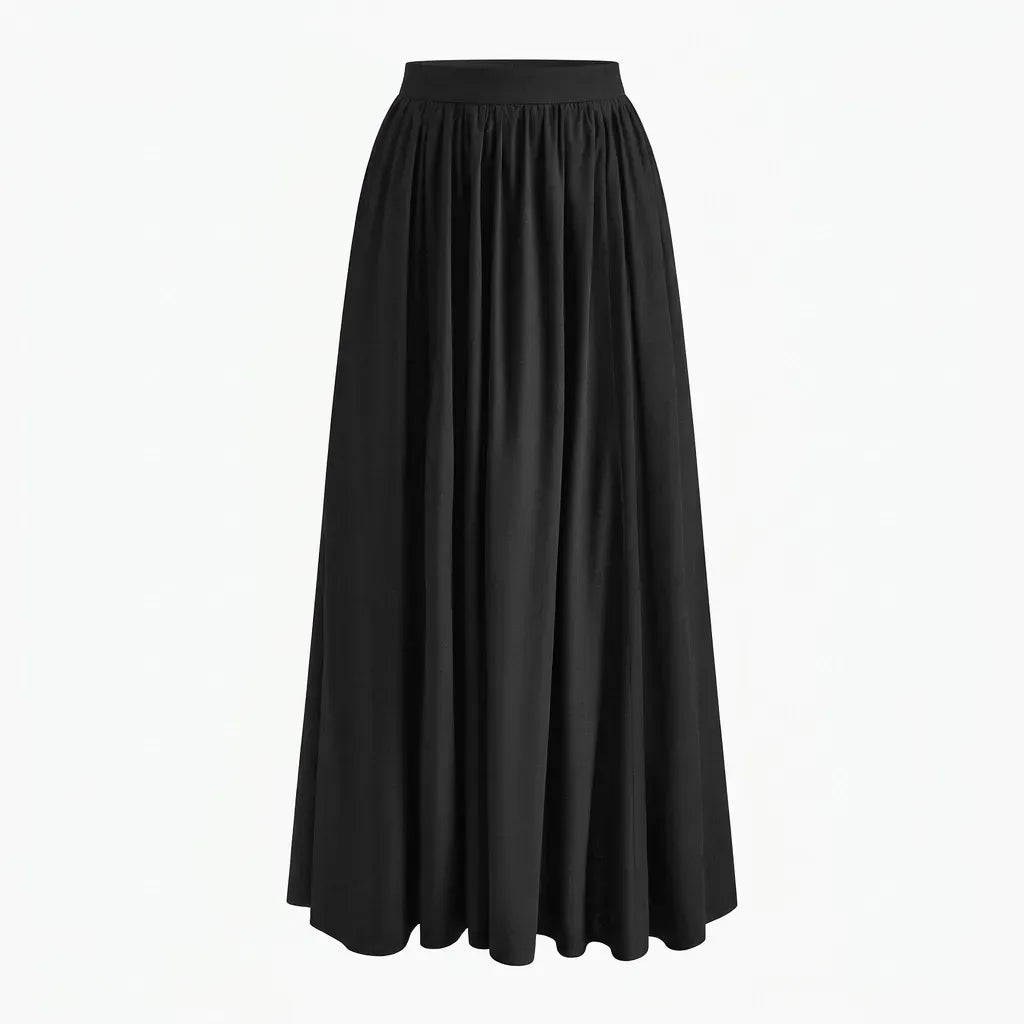 Faltenrock für Damen in ausgestellter Form aus Baumwolle im eleganten Stil Schwarz 3