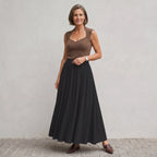 Faltenrock für Damen in ausgestellter Form aus Baumwolle im eleganten Stil Schwarz 5