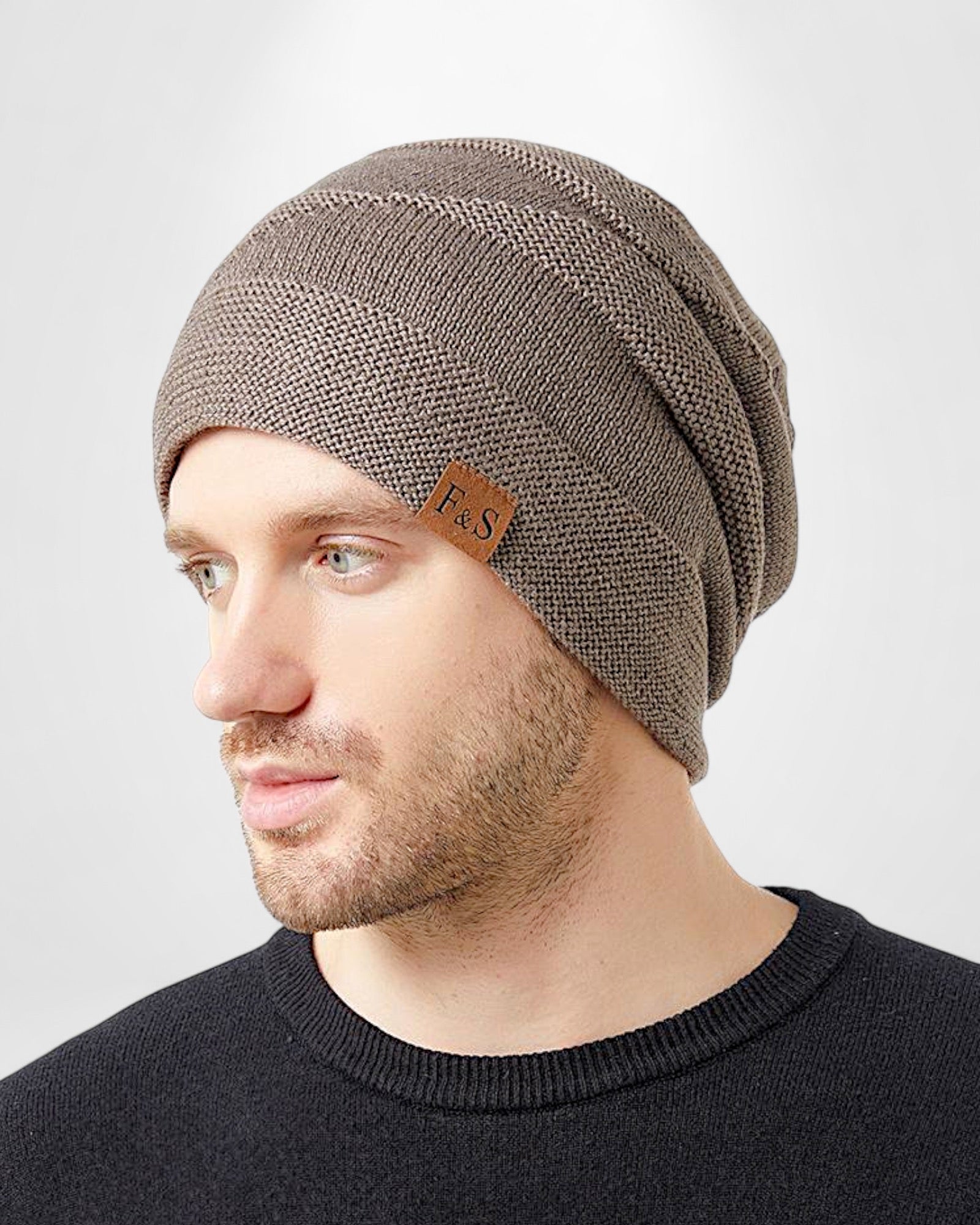 Gefütterte Jersey Mütze im Beanie-Stil