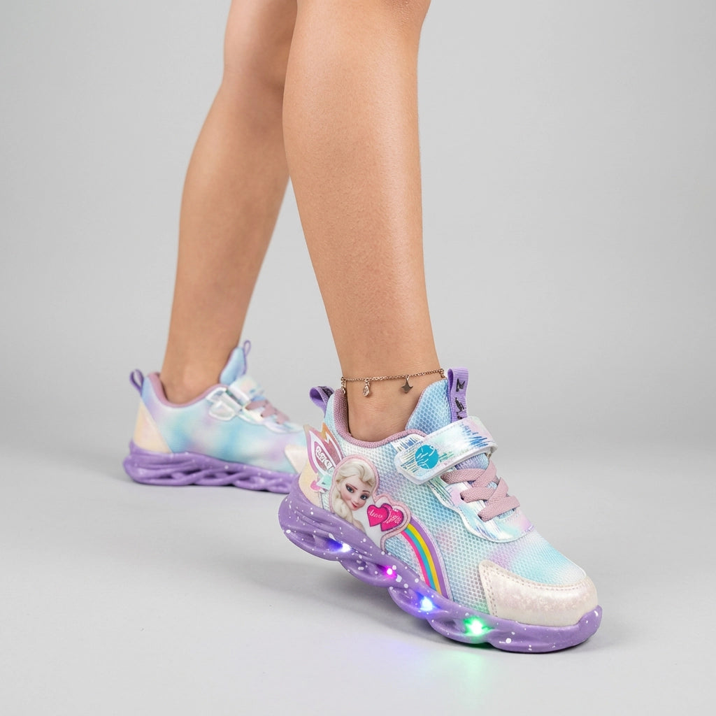 Leuchtende Sneaker mit LED Sohle und Klettverschluss