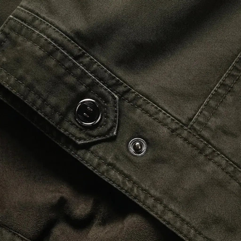 Close-up Feldjacke für Herren aus Baumwolle im Standard-Design Grün 2